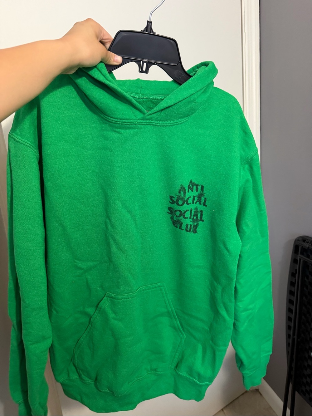 Anti Social Social Club Bright Green Hoodie with Black Logo